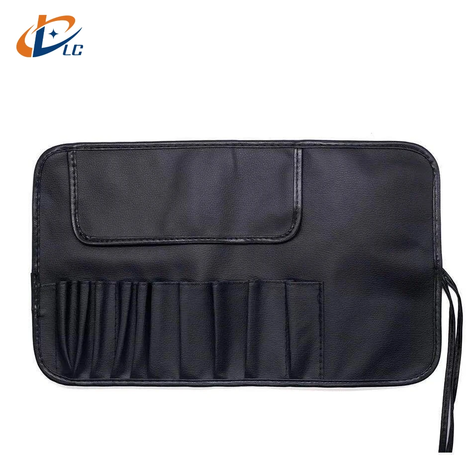 2021 new black and white lychee stripes cosmetic brush bag 10 holes bandage soft portable makeup tool receive package
