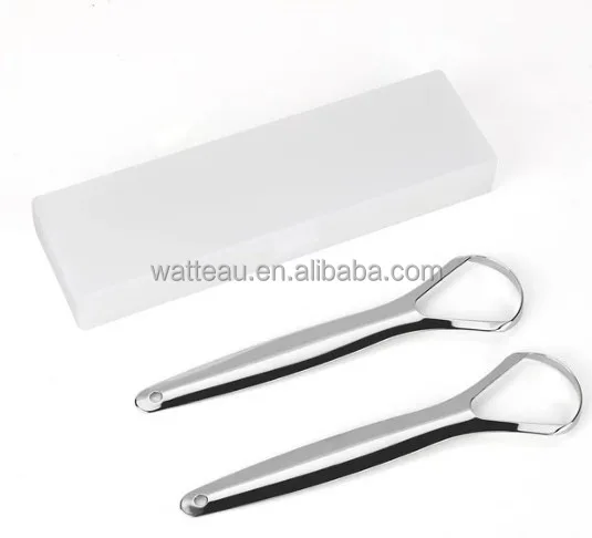 impiador de lengua Metal Tongue Scrapper Gratte Langue Custom Logo Stainless Steel Tongue Cleaner Scraper for Adults