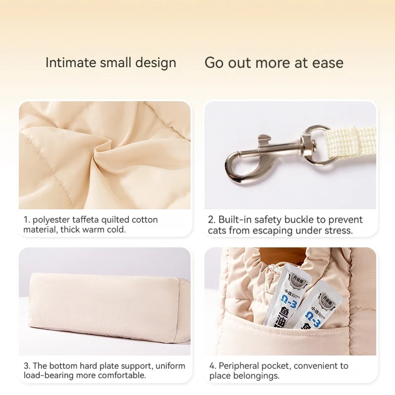 Winter small and medium-sized dog warm outdoor portable adjustable shoulder bag pet travel bag