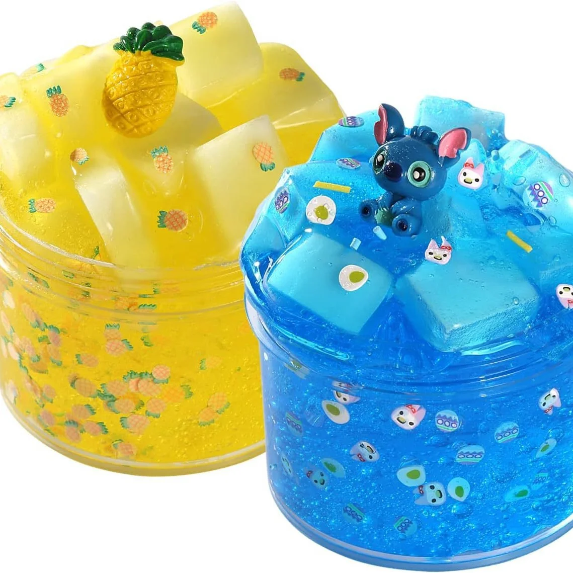 Diy Slime Kit Clear Colorful Crystal Fluffy Slime Scented Stress Relief Slime Kit For Kids