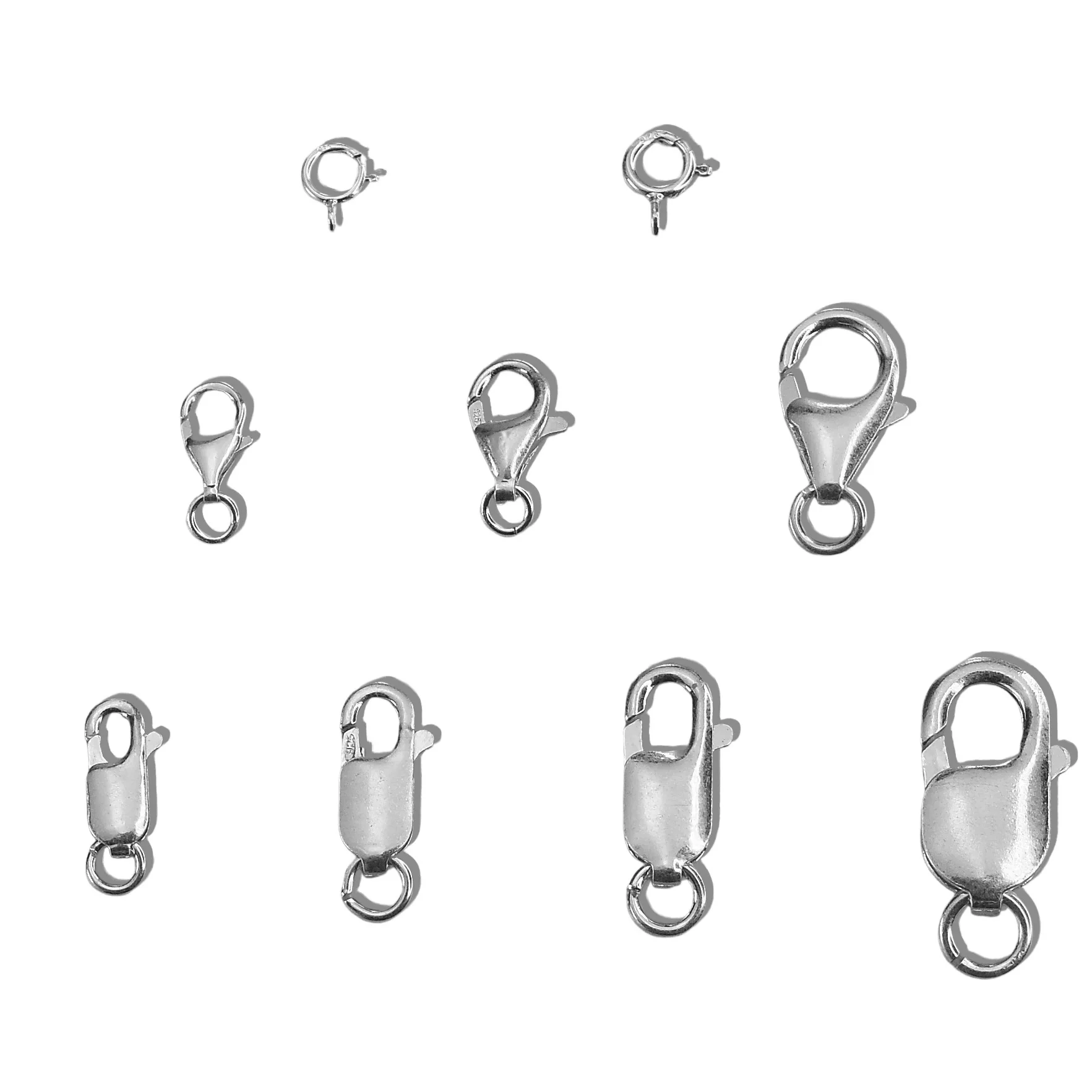 Miaomeijias925 Sterling Silver Lobster Buckle Spring Fastener Japanese Buckle Simple Design Handmade DIY Ornament Accessories Al