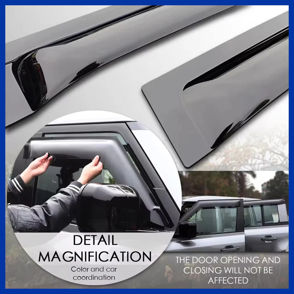 4 Pieces ABS Plastic Car Rain Guard Side Windows Sun Visor Windows visor For Proton 08 SAGA BLM