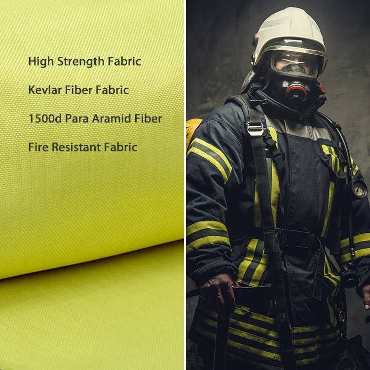 Woven 1500D 200gsm Para Aramid Fabric Flame Resistant Aramid Fabric For Protective Garments