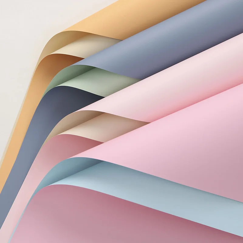 Ouya Double-Sided Floral Wrapping Paper Pure Color Plastic Bouquet Wrapping Material for Flower Wrapping Ported from Ningbo