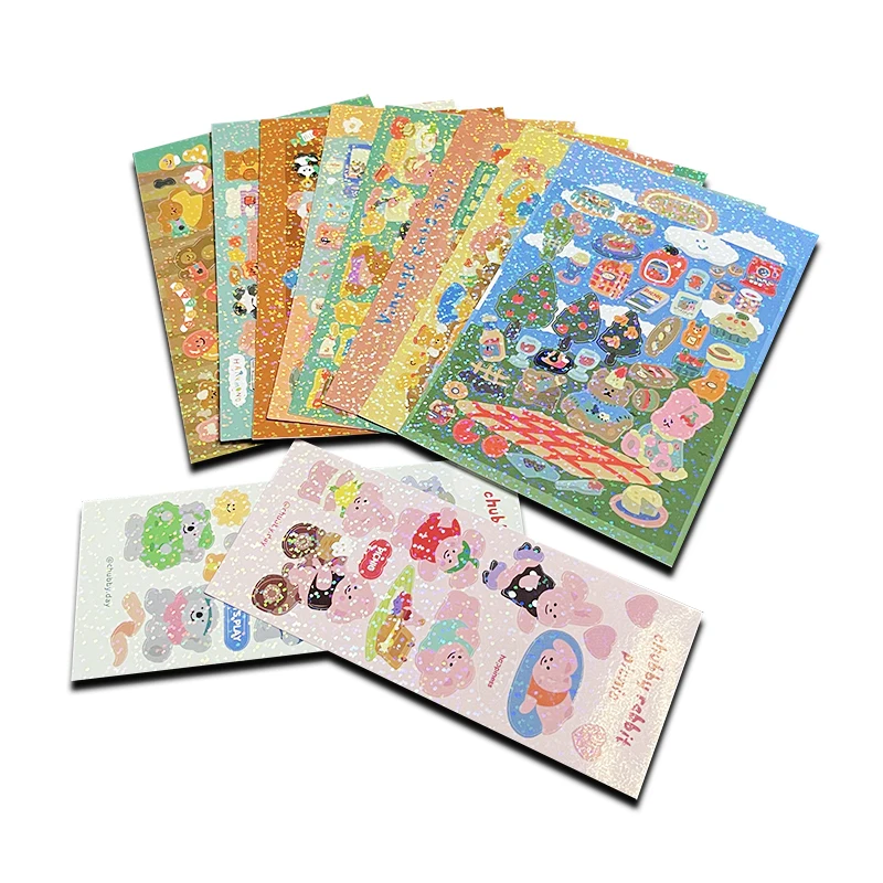 УФ-защита горячее тиснение Золотая фольга Виниловая наклейка Kiss Cut бумажный лист для печати