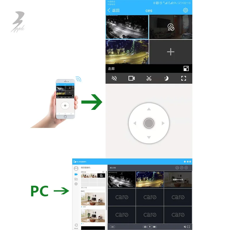2Mp 1080P Camara De Seguridad Channel Wireless Carecam Store Camera Security With Pan/Tilt