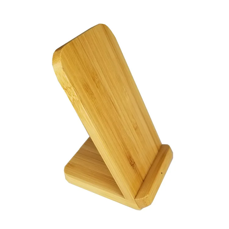 Бамбук 10 Вт Qi Беспроводное зарядное устройство подставка для мобильного телефона