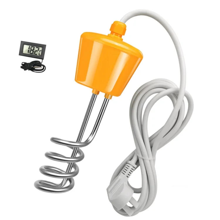 3000W Stainless Spiral Electric Floating Immersion Heater Boiler Auto-Shutoff Water Heating Element with Digital Thermometer