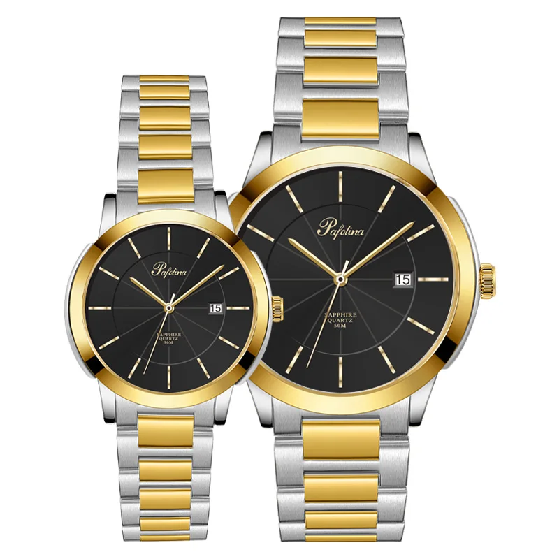 STAR RUDDER 5040ML Pafolina premium designer watches set,quartz watches men luxury,ladies gold color wrist watch 10atm