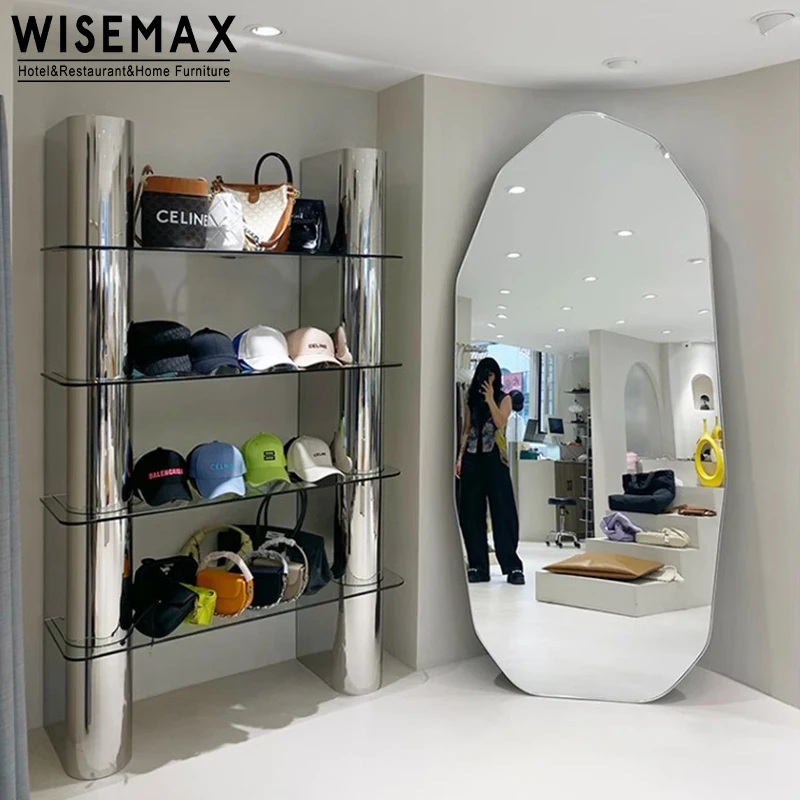 WISEMAX мебель современная стойка для витрины из нержавеющей стали обуви и сумок магазин в торговом центре домашнего шкафа