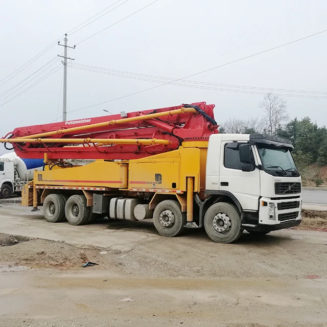 Putzmeister used 42m 4 boom vehicle concrete conveying pump price in Saudi arabia