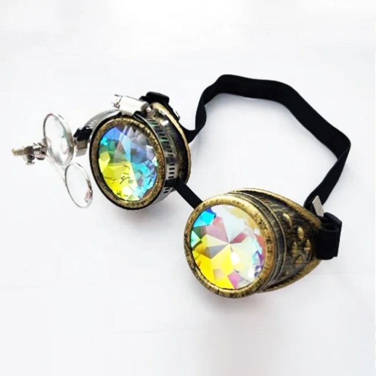 Funny Steampunk Glasses Retro Party Cosplay Eyewear Sunglasses Punk Kaleidoscope Glasses