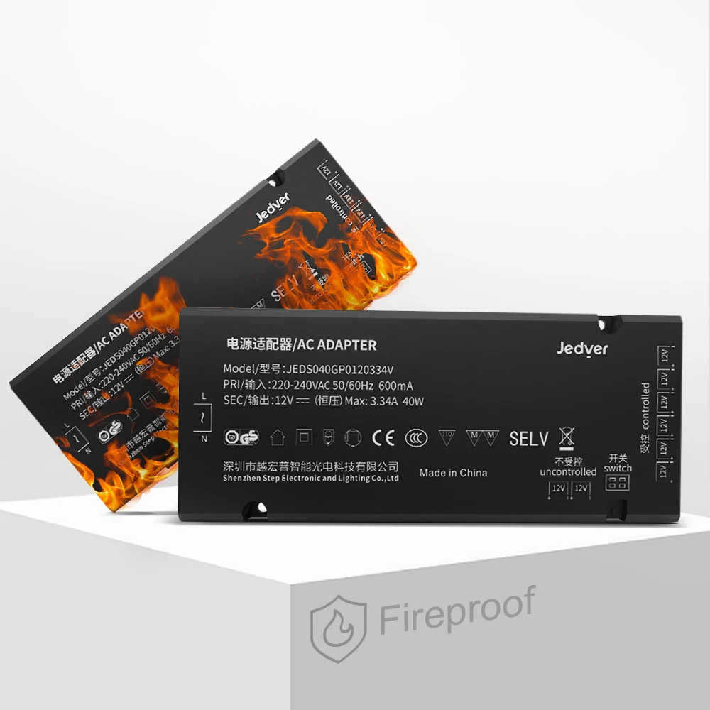 220-240V AC 40W DC 12V 3.34A OVP OCP SCP OTP JEDVER Integrated LED Driver