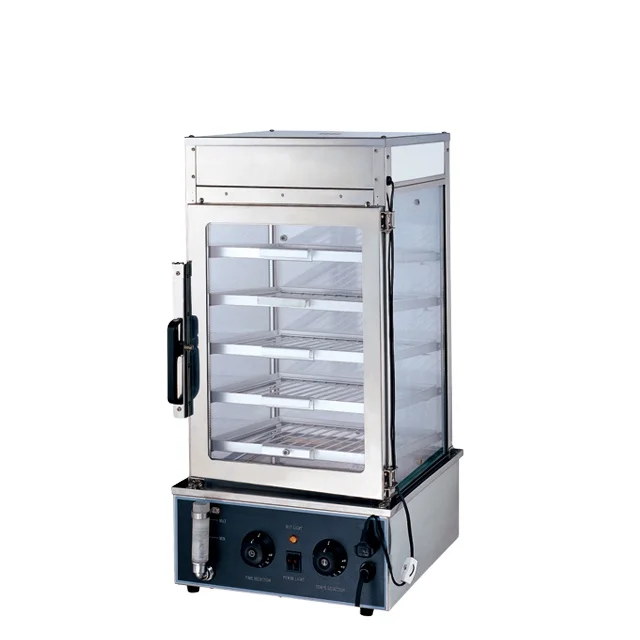 Commercial Electric Rectangular Dim Sum Steamer Food Foldable Glass Display