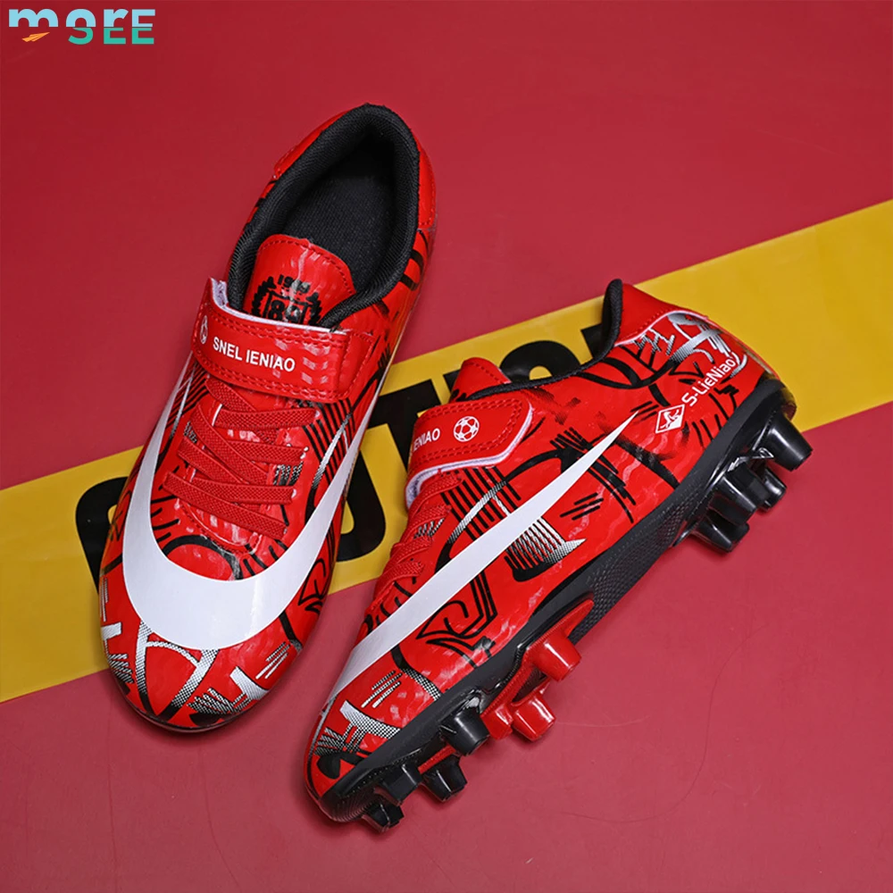 SeeMore Original Kids Soccer Cleats Outdoor Football Cleats Firm Ground Soccer Cleats Athletic Outdoor Football Shoes