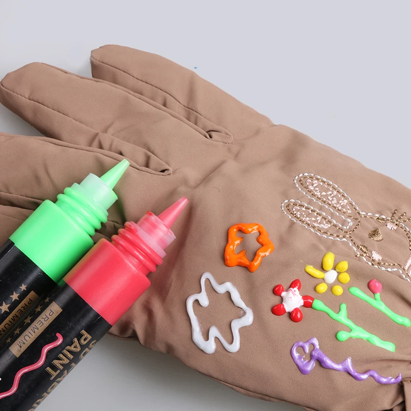 24/ 36 Colors 3D Textile Pigment Hand Painting Wall Painting Pigment Set 3D Acrylic Paint Brushes Set For Wood