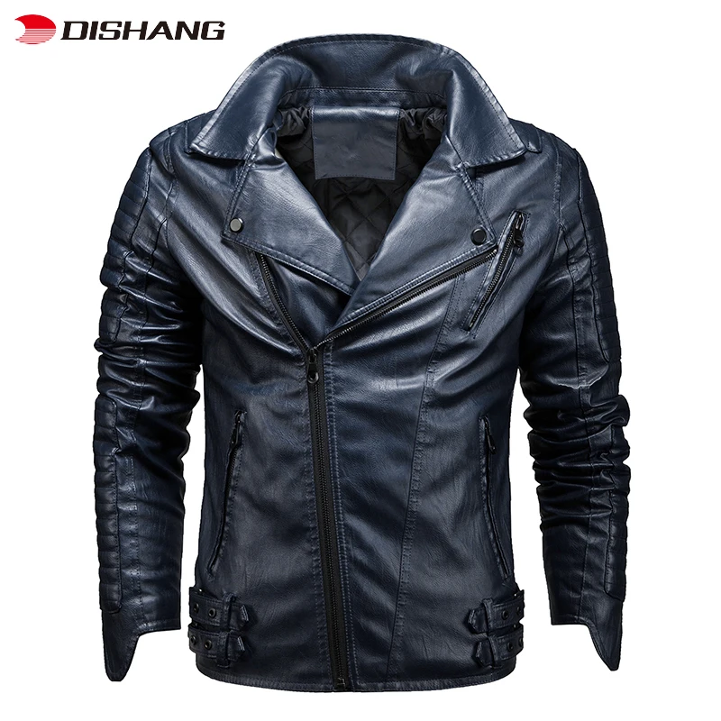 New Hot Sale Stylish Mens PU Leather Jackets and Coats Solid Color Black Fashion Design Mens Winter Jacket Coat