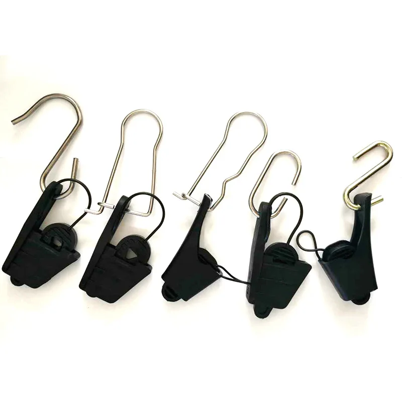 FTTH Optic Tension Clamp For Figure 8 Cable Adjustable Plastic Wire Clamp with