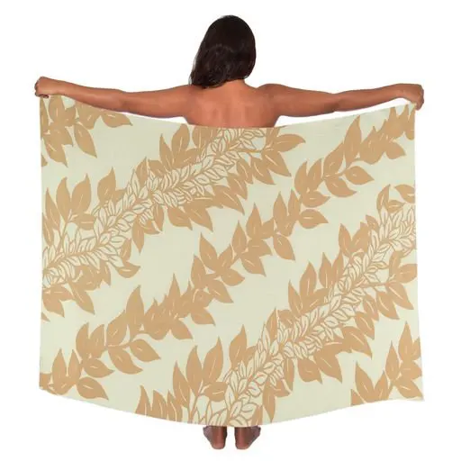Hawaiian Lavalava Sarong Drop Shipping Puakenikeni Flowers Pattern Beach Wrap Sheer Bikini Wrap Cover Ups For Swimwear Plus Size