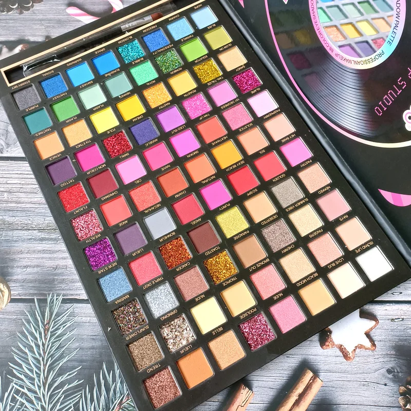 wholesale 88 colors eye shadow shimmer eyeshadow palette glitter high definition makeup eyeshadow palette