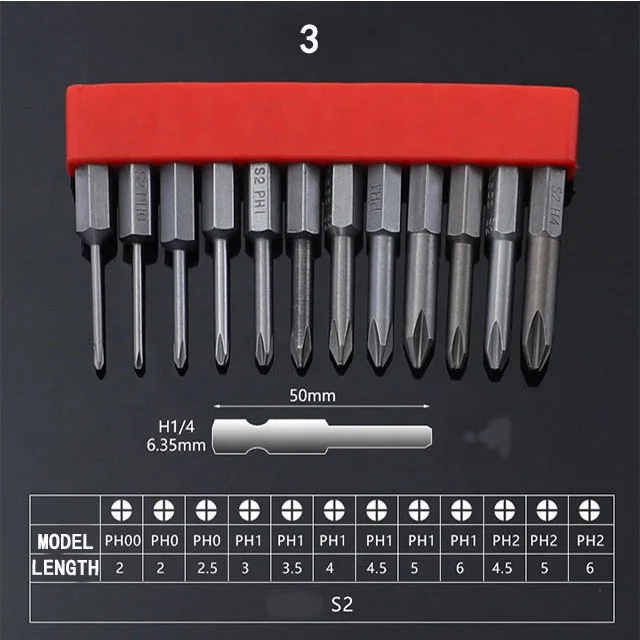 12 in 1  drill screwdriver bit set S5 alloy magnetic materials screwdriver tool set