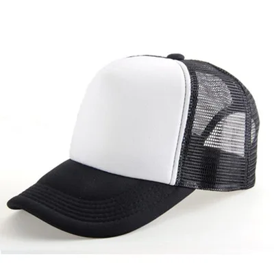 Custom high quality blank 5 panel adult baseball hats advertising trucker mesh caps for sublimation printing