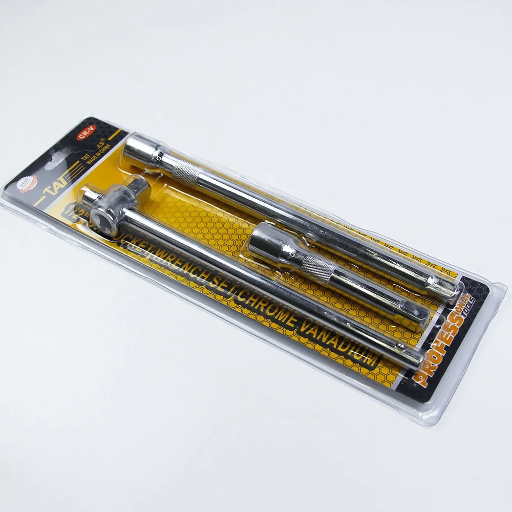 3PCS Hand Tool 1/2 Inch CR-V Material Adjustable Sliding Rod Extension Socket Spanner Set