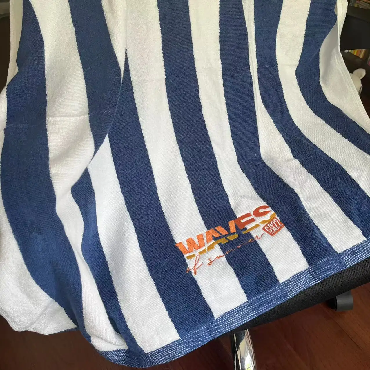Premium Quality 100% Cotton Jacquard Striped Custom Thick Terry Beach Towel