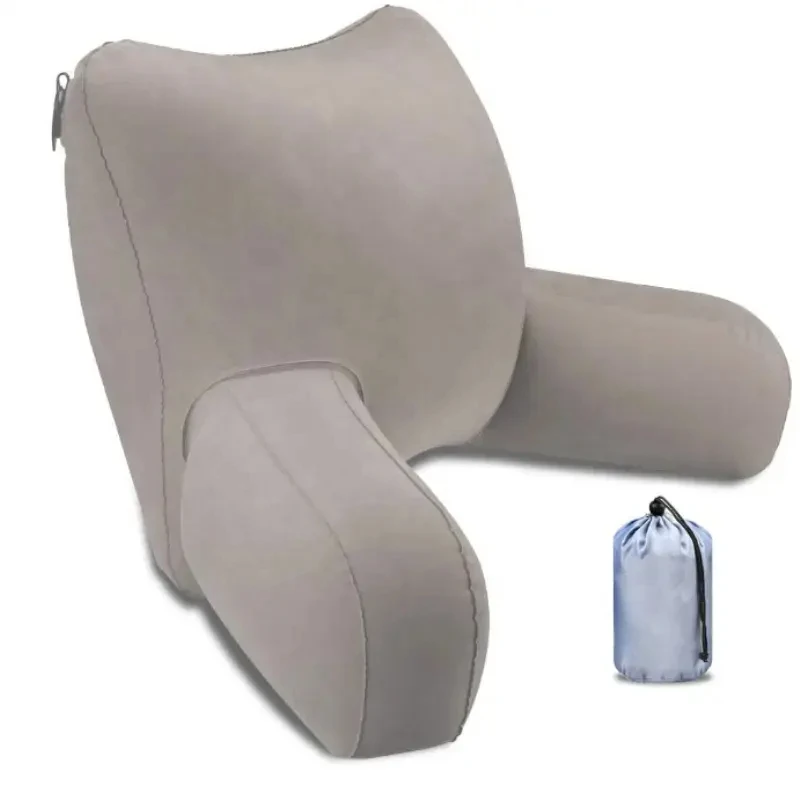 Inflatable Reading Pillow with Armrest Air Backrest Pillow For Camping Travel