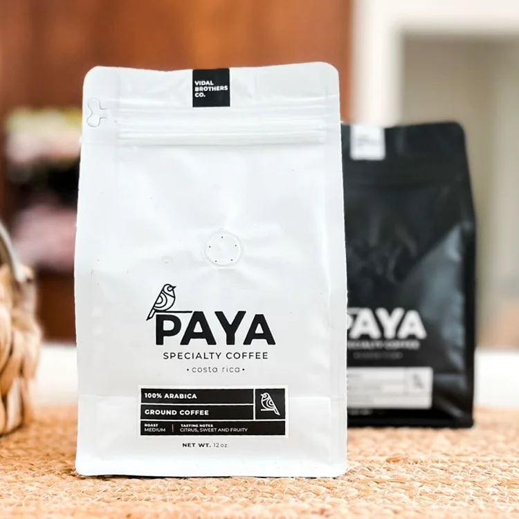 AT PACK 340 Gram Coffee Bag 500g 1KG Bolsa Para Cafe Flat Bottom Coffee Bag With Valve And Zipper Biodegradable Coffee Packaging