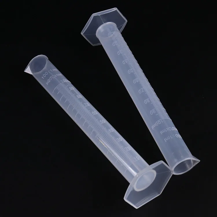 10/25/50/100/250ML Plastic Measuring Cylinder Laboratory Test Graduated Tube