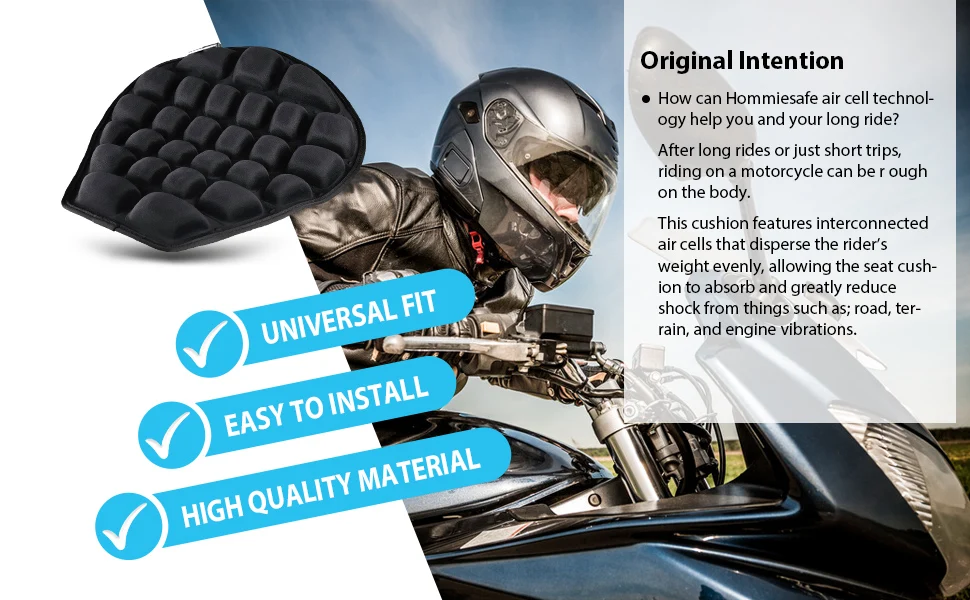 Unique design outdoor competition decompression Breathable comfortable riding Motorcycle air seat cushion inflatable air cushion