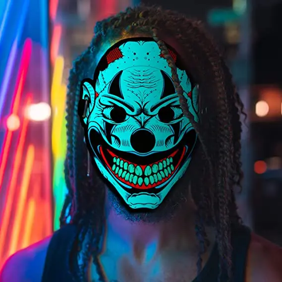 2023 Hot Sale Mascara De Ghost Anonymous Musk Glowing Mask Full Led Face Mask For Halloween