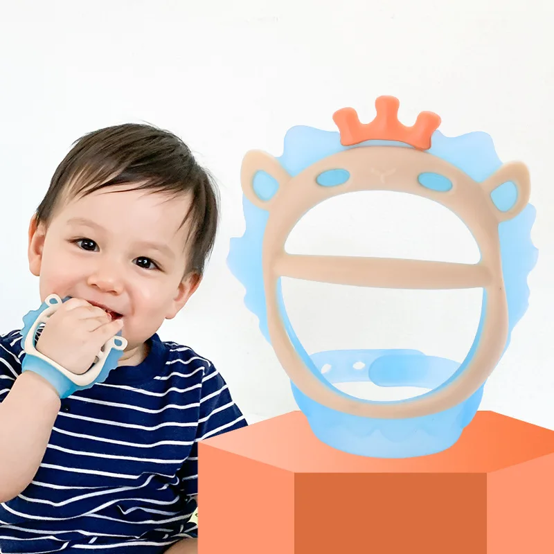 Lion Animal Teether Food Grade Silicone Baby Teether Toy Bracelet Teething Ring Silicon Teether BPA Free