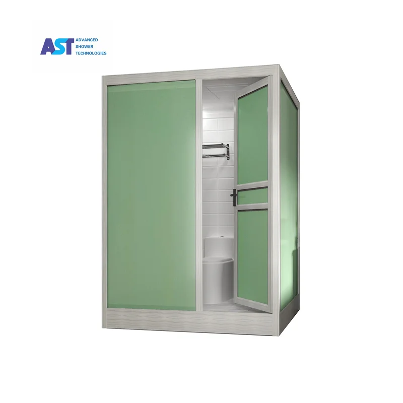 AST Tiles Image Portable Complete Cabin Set Pull Room Sliding Glass Door Handles Shower Cubicle Toilet