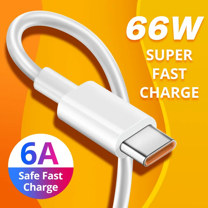 66W 6A USB Type-C Super Fast Charging Data Cable For Huawei Mate 40