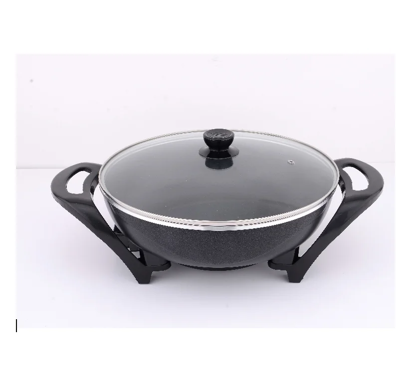 Electric Frying Pan With Lid,Electric Frying Pan Round Non-Stick,Kitchen Multifunctional Non Stick Round Electric Frying Pan