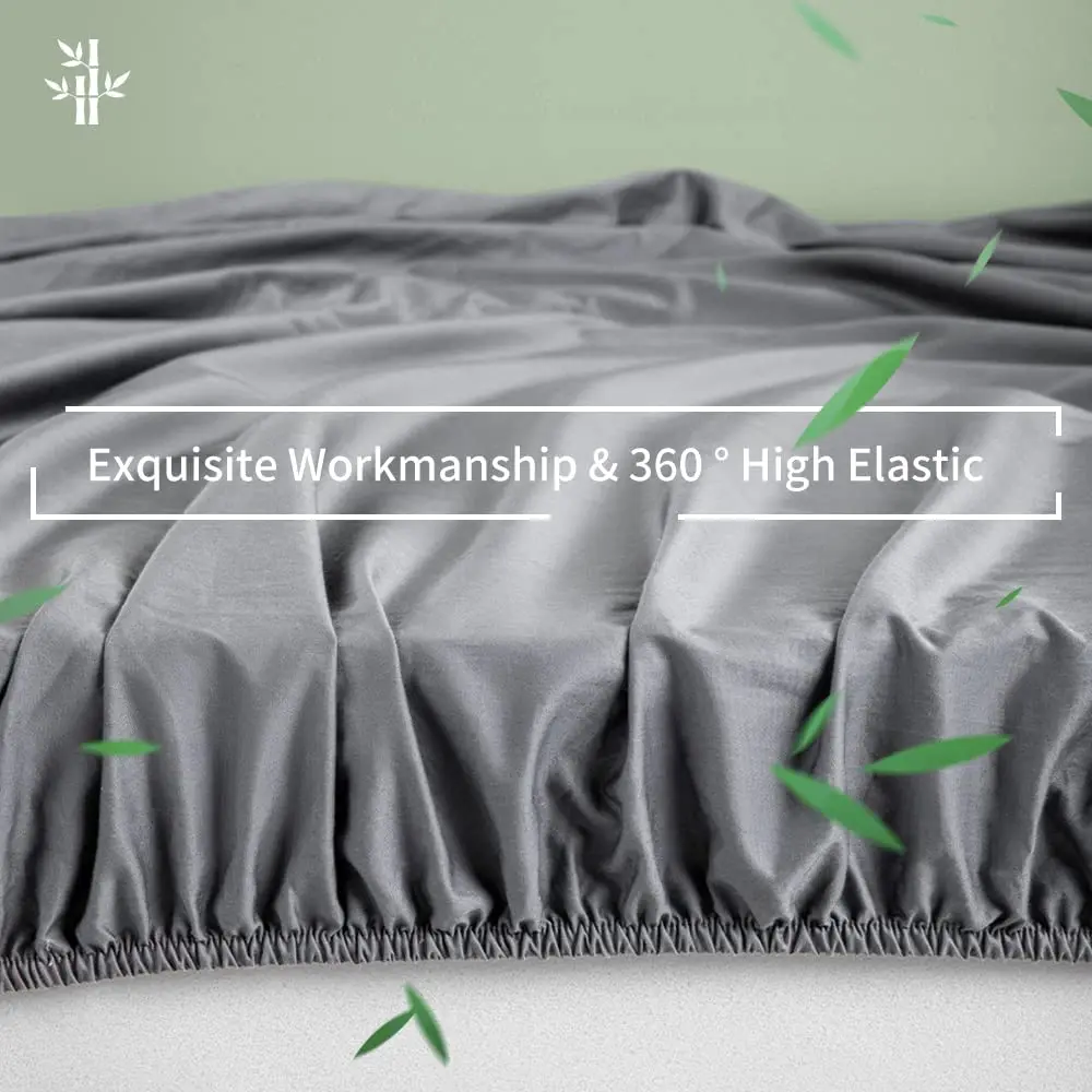 Summer Bed Sheet Cooling Bed Sheets 4 Pieces High Quality Organic Bamboo Sheet Set