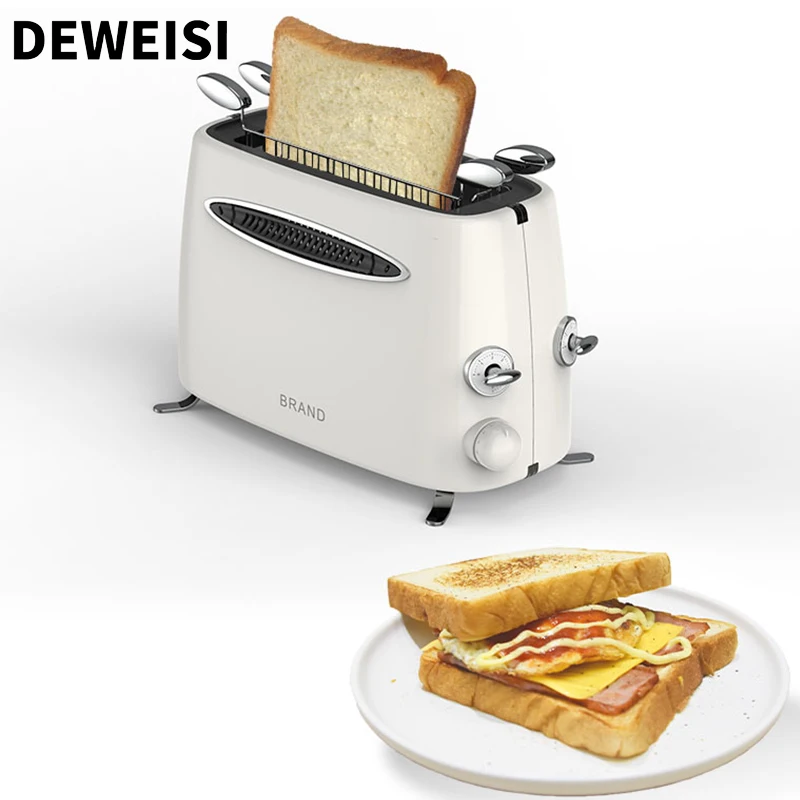 DEWEISI 2 slice stainless steel toaster extra wide slots for toasting bagels breads waffles countertop kitchen essentials