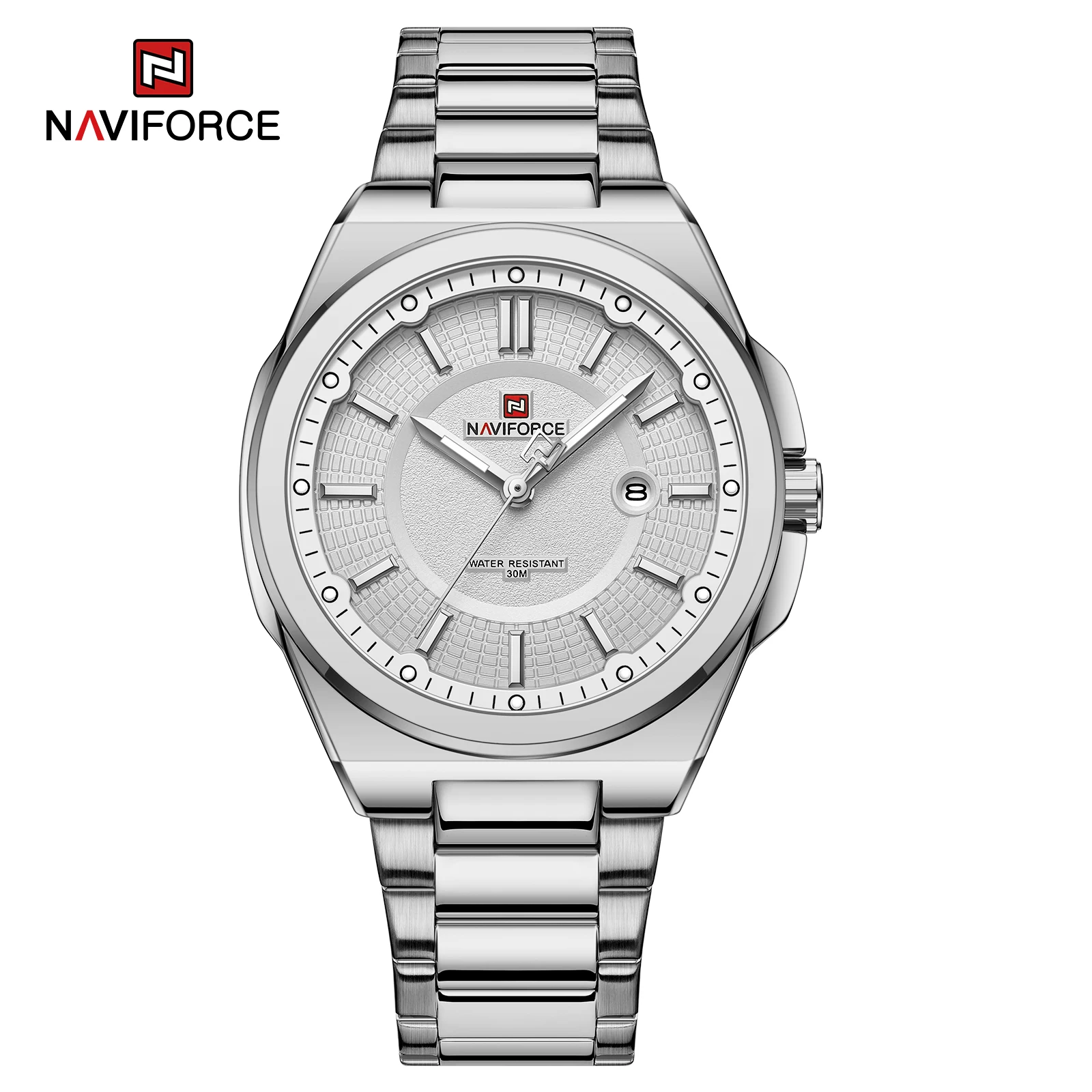 NAVIFORCE NF9212 luxury personalized man quartz watch nice Stainless steel band Luminous date display Minimalist business watch