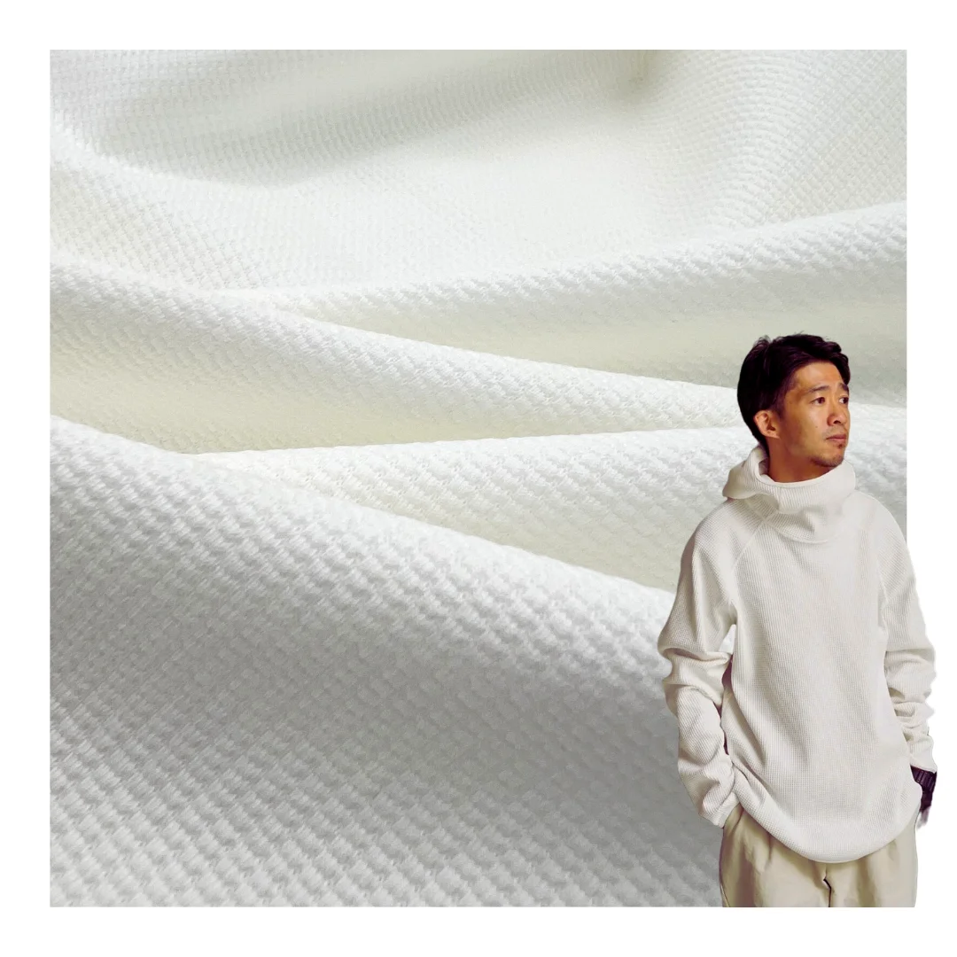 High quality Cubic Waffle Fabrics cotton solona Materials One-sided jacquard High-end Design for women dresses clothing CVC