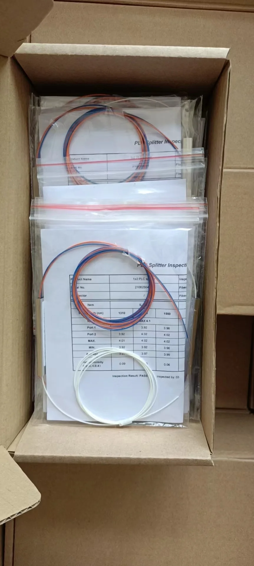 1x2  1m  multicolour plc splitter 1x4 1x8 1x16 1x32 1x64 1ype without  Connector  splice fiber optic equipment