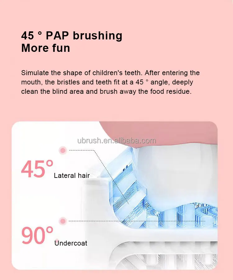 creative 360 degree flashing cartoon oral care u-shaped children led yellow toothbrush u shape baby silicone toothbrush