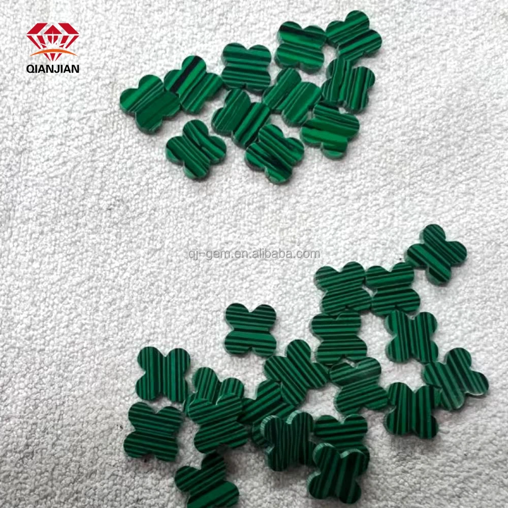 Best Price  Synthetic Blue Lapis Black Onyx Stone Exquisite Malachite Stone Excellent Four Leaf Clover