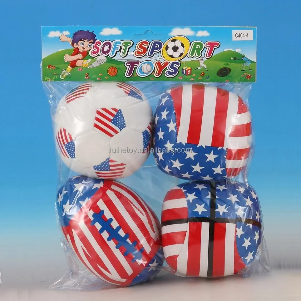 Custom Stuffing Cotton Sport Ball Set PVC Baby Toy Balls Filled PP Soft Sports Ball For Kids