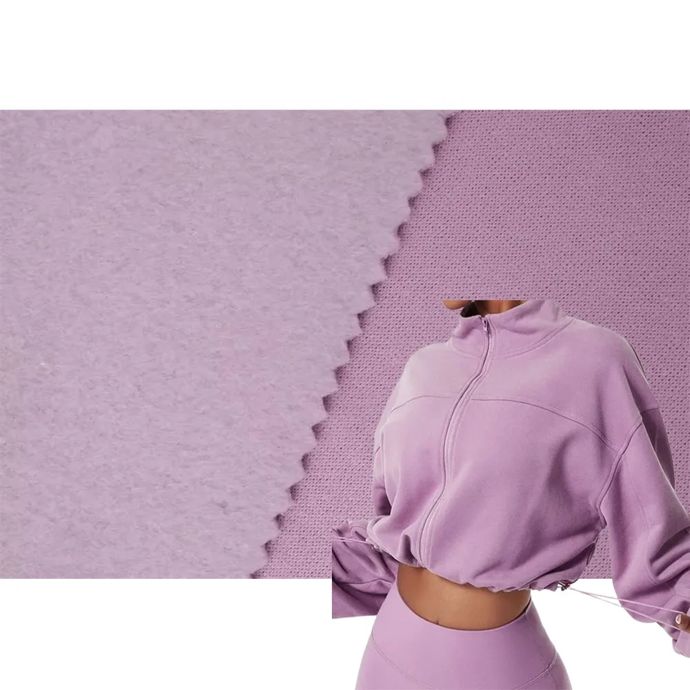 ZM015 Fluffy Textured Hoodies Fabric Knitted Super Soft Sweat Shirt Fabric Fast Shipping Polar Fleece Fabric