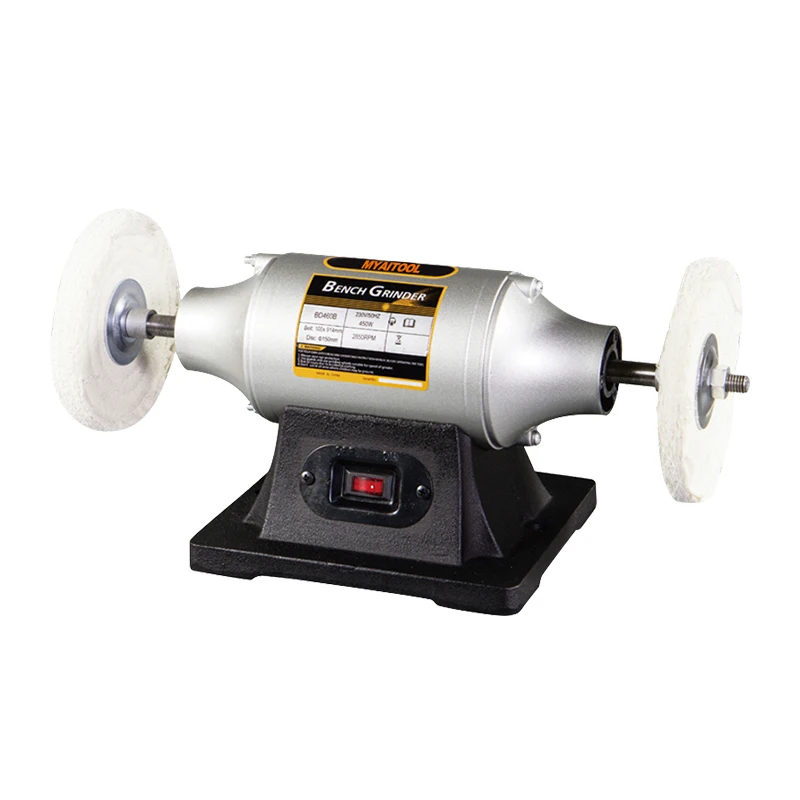 MYAITOOL 220v 750w 10inch 250mm buffing cotton wheel bench grinder polisher portable mini bench polishing buffing machine