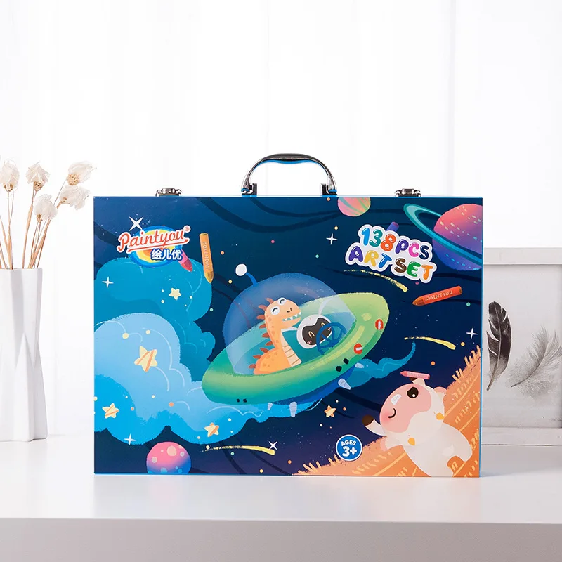 Drawing Art Set Painting Drawing Supplies 138 Pcs For Kids Box Artist Printing Art Set  Kids Stationery Gifts Promotion Market