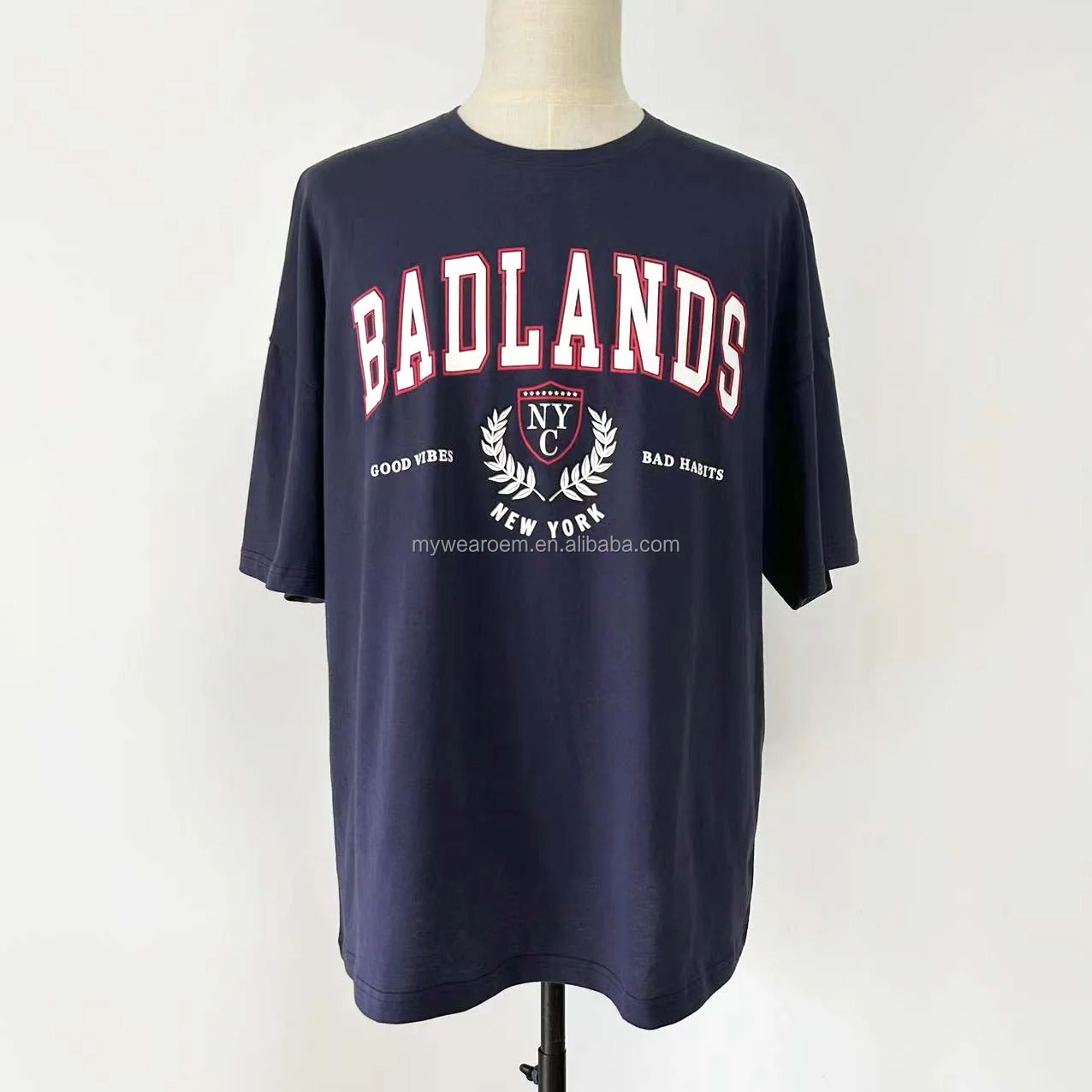 Custom over size hombre tshirt men oversized t shirts heavy pima cotton customized graphic design print supplier mywear