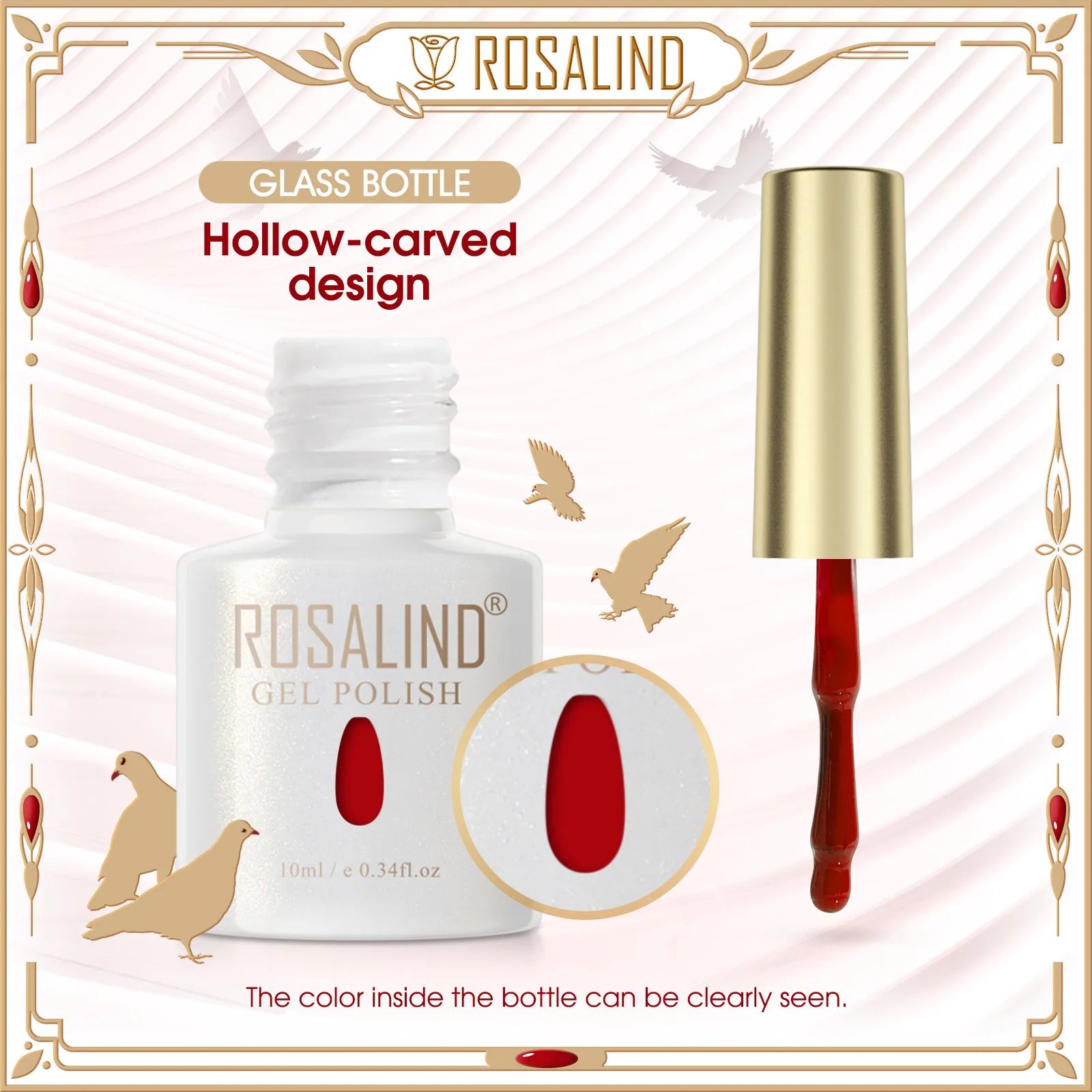 ROSALIND nail product wholesale custom bottles logo red glitter fall winter all color lacquered uv gel varnish nail polish set